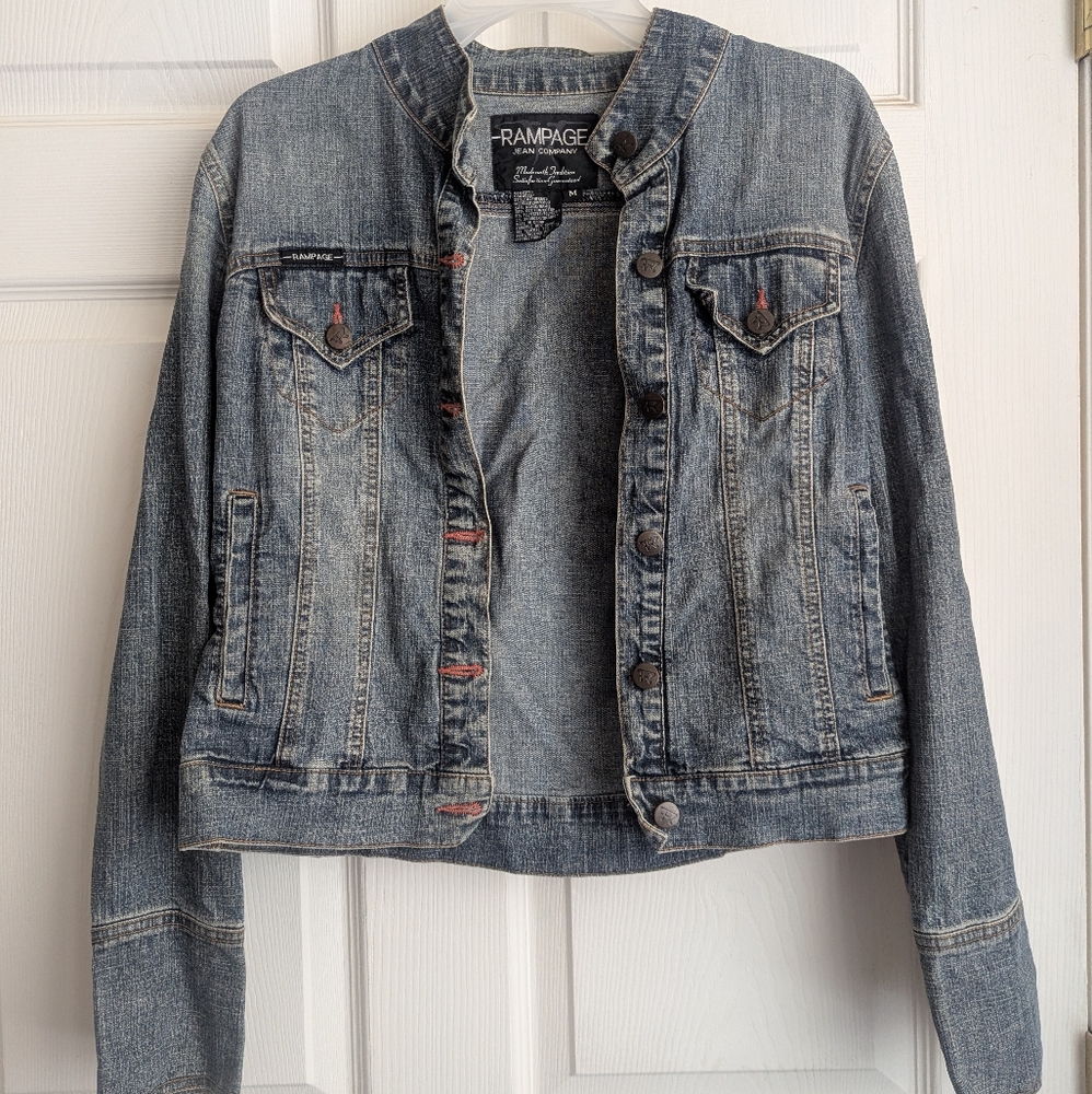 Rampage Distressed Denim Jacket